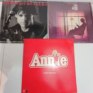 Lot Of 3 Soundtrack Musical Vinyl Lp Record Bundle Annie The Color Purple Eddie